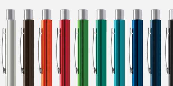 different colors of pens